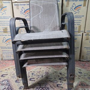 Set de 4 Sillones de Exterior con Estructura Metálica y Asiento de Malla - imagen 4