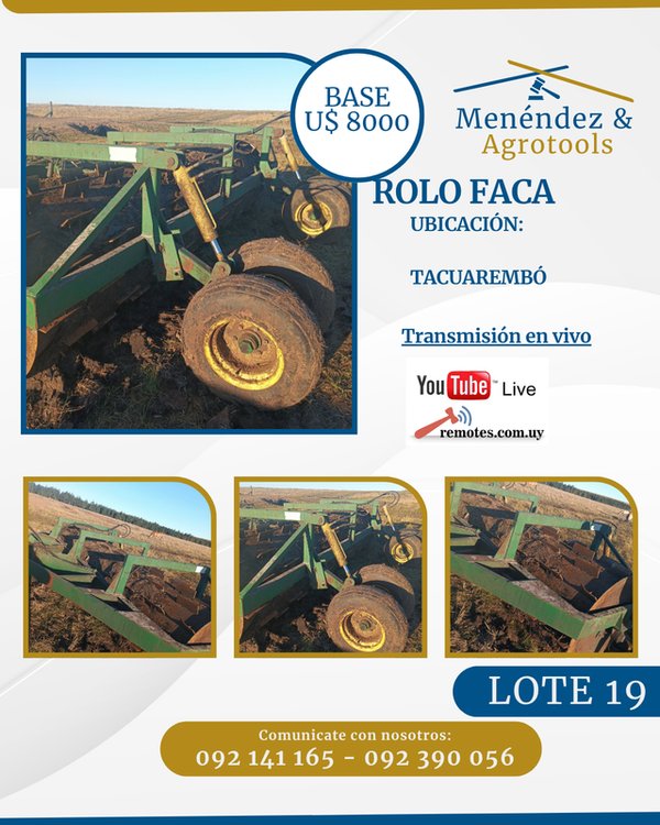 Rolo Faca Agrícola Menéndez & Agrotols