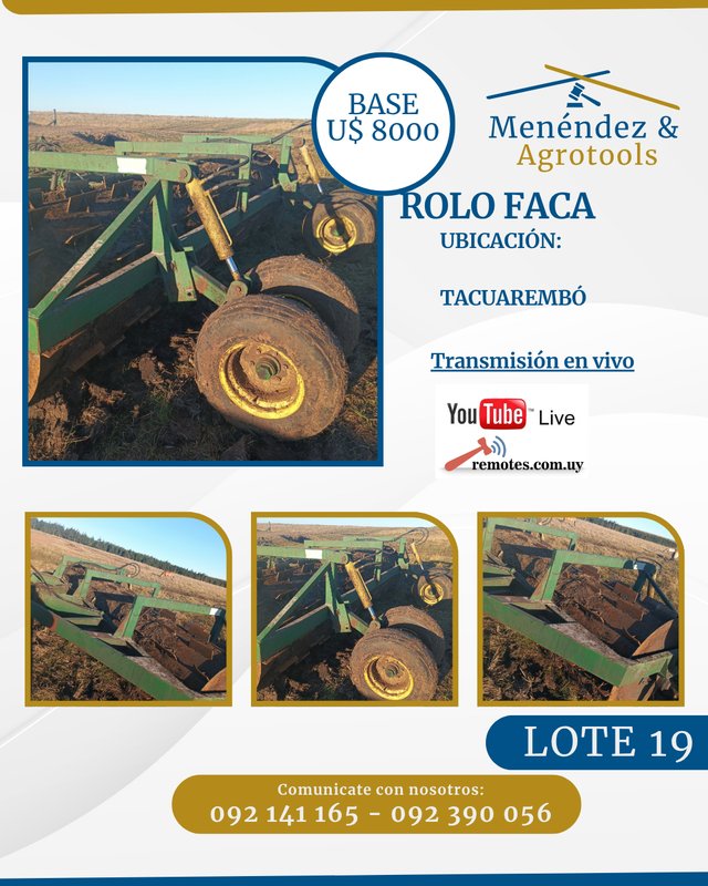 Rolo Faca Agrícola Menéndez & Agrotols