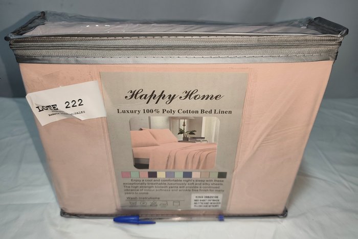 Juego de Sábanas King Size Happy Home 4 Piezas Rosado
