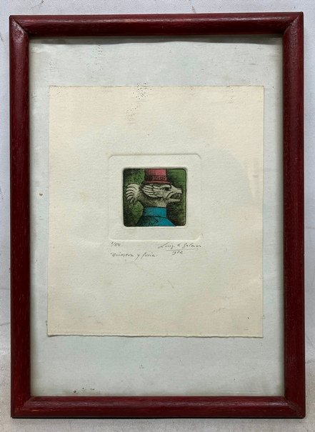 Lote anterior: Luis A. Solari: Grabado 'Quimera y furia' de 4 x 5 cm.