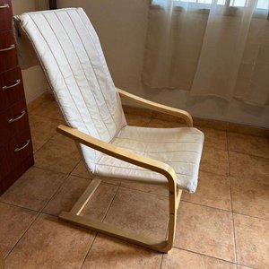 Sillón Flex de Madera y Tela Blanca - imagen 2