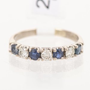 Anillo Medio Sin Fin Oro 18k con Zafiros y Brillantes - imagen 1