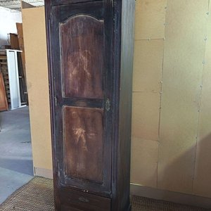 Ropero Antiguo de Madera con Puerta y Cajones - imagen 2