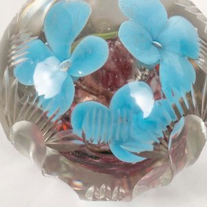 Pisapapeles de Cristal Murano con Flores Azules - imagen 2