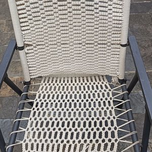 Silla Reposera Plegable Artesanal con Tejido Macramé - imagen 4