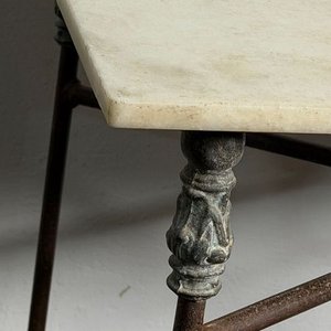 Mesa Antigua Hierro Fundido y Mármol - imagen 4