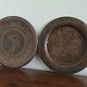 Conjunto de 5 Platos de Cobre Egipcios: Guerrero, Faraón, Nefertiti - imagen 3