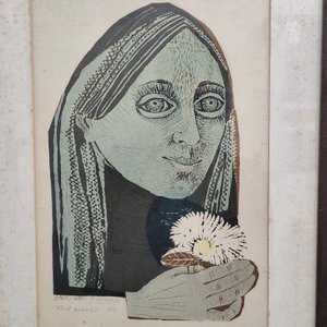 Serigrafía "Flor Blanca" de Gladys Afamado Firmada y Numerada - imagen 3