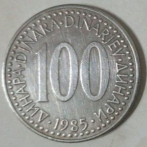 Lote siguiente: Moneda de 100 dinares de Yugoslavia de 1985