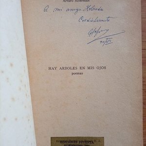 Libro de Poemas "Hay Árboles en Mis Ojos" de Arturo Soferman - Primera Edición Firmada 1967 - imagen 2