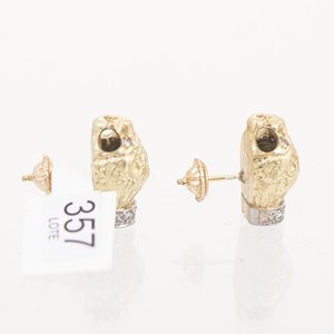 Par de Tornillos de Oro 18k con Brillantes, Figuras de Animales - imagen 2