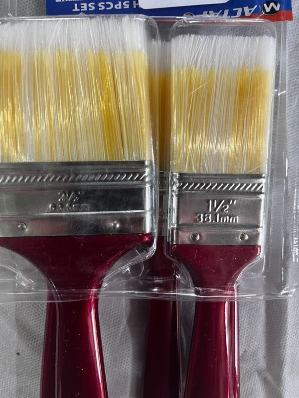 Set de 5 Pinceles para Pintar con Mangos Rojos