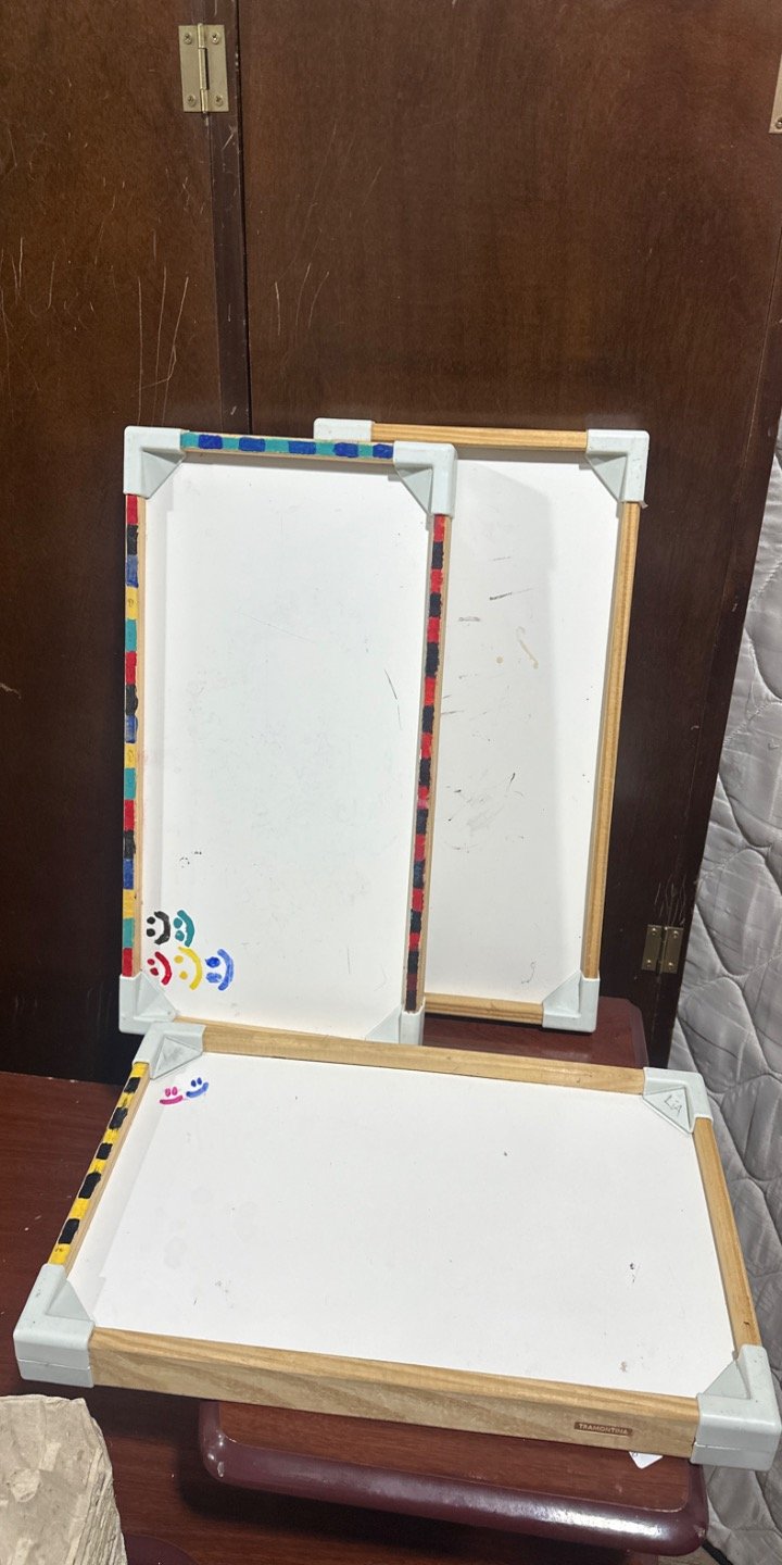 Juego de 3 Pizarras Blancas para Desayuno con Marcos de Madera