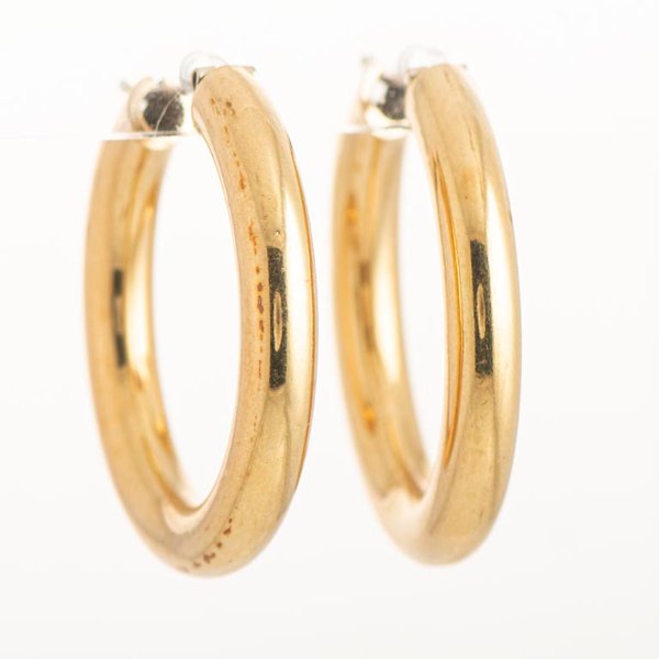 Par de Aros Criollos Oro 18k con Desgaste y Documento de Tasación - imagen 1