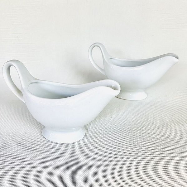 Dos salseras de porcelana blancas de excelente condición - imagen 1