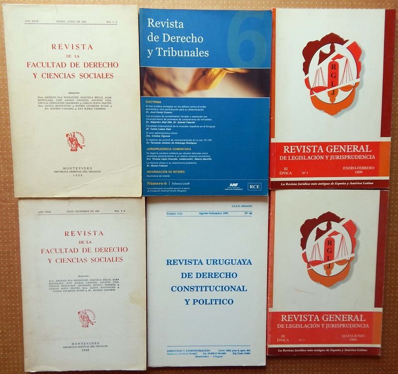 Lote de 6 Revistas Jurídicas y de Derecho
