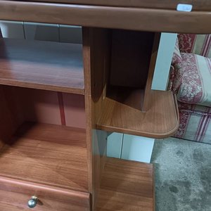 Mesa Rack de Madera Marrón con Cajón y Estantes - imagen 3