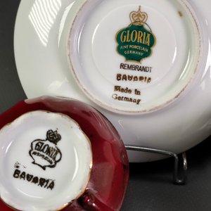 Dúo de Tazas de Café de Porcelana Alemana con Escudo "Köln a. Rhein" - imagen 9