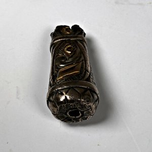 Hoja de Cuchillo Antigua con Cabo de Plata y Oro - imagen 4