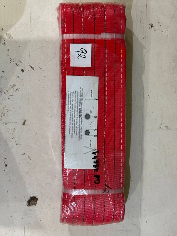 Eslinga de Carga Roja con 2 Ojales y Etiqueta RFID