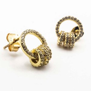 Aros de Plata con Baño de Oro y Piedras - imagen 2