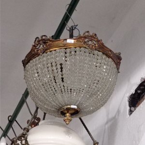Lámpara de Techo Estilo Luis XVI Bronce y Caireles - imagen 4