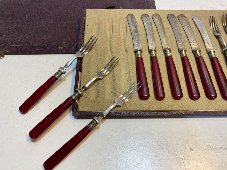 Juego vintage de cubiertos para pescado - imagen 5