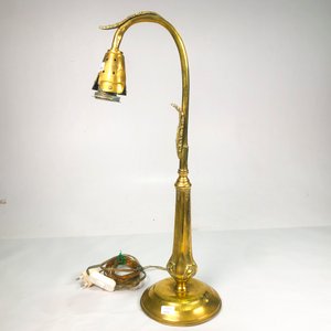 Lámpara de Mesa Antigua en Bronce Labrado - imagen 3