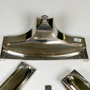 Juego de escritorio metal Wmf art deco, tintero, secante ,despojador y abrecartas - imagen 3
