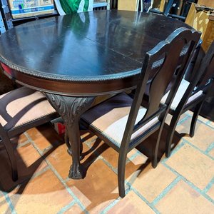 Juego de Comedor Estilo Reina Ana con Mesa Extensible y 6 Sillas - imagen 2