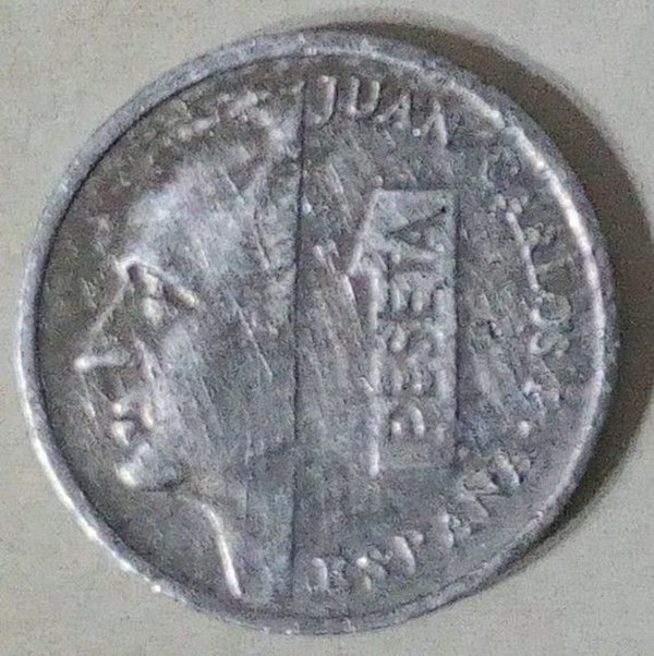 Moneda Española 1 Peseta Aluminio Juan Carlos I - imagen 1