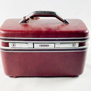 Neceser Samsonite Rojo Vintage con Espejo - imagen 1