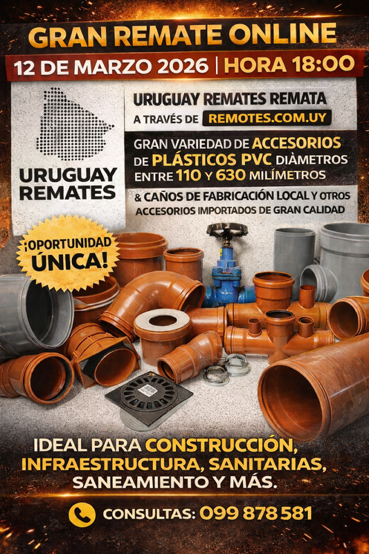 ¡MATERIALES DE OBRA! Tubos, cañerías y accesorios plásticos para venta en Uruguay - imagen 1