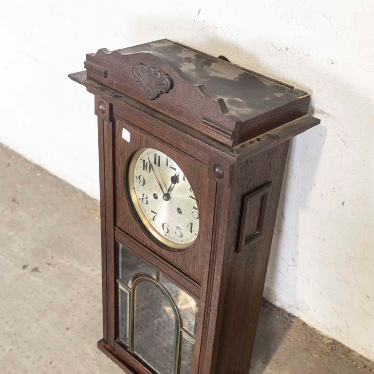 Reloj de pared de medio carrillón con caja de roble y detalles de bronce - imagen 2