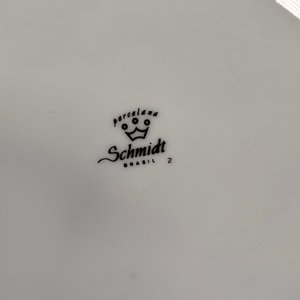 Sopera Schmidt de Porcelana Brasilera Pintada a Mano con Flores - imagen 7