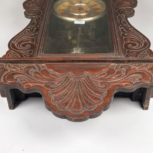 Reloj de Pared Antiguo con Péndulo y Llave, Caja de Madera Tallada - imagen 6