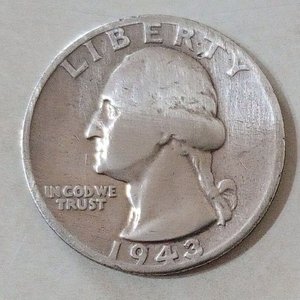 Lote siguiente: Moneda de Plata 1943 de un Cuarto de Dólar de EE.UU. con George Washington