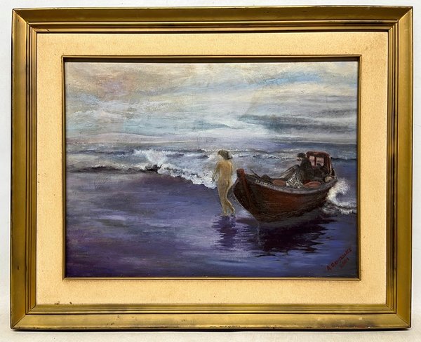 Pintura mixta de A. Gonzalez, 'Costa'