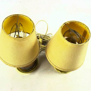 Par de Lámparas de Mesa Bronce con Pantallas Estilo Depósito - imagen 2