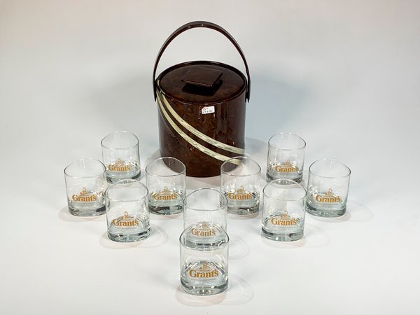 Conjunto de 10 Vasos de Whisky William Grant's con Hielera Marrón - imagen 1