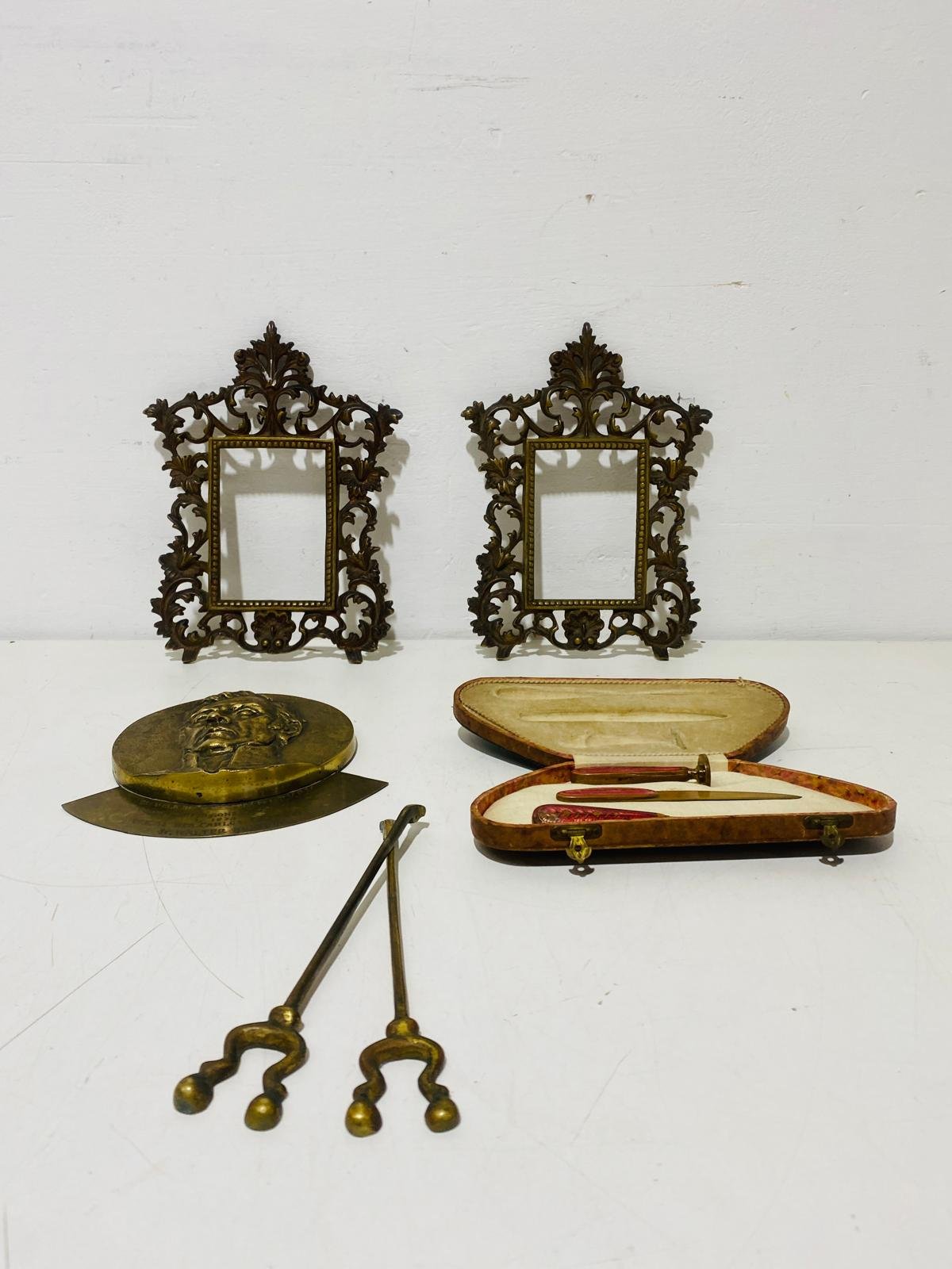 Item lote-x6-articulos-de-bronce-marcos-kit-de-sello-y-otros - Image 0