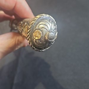 Cuchillo de Caza Antiguo Martinez Hnos. con Cabo de Plata y Oro - imagen 9