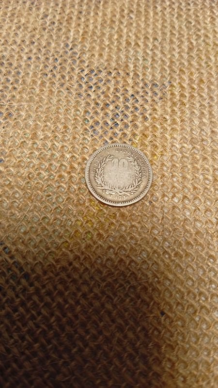 Moneda de Plata Antigua - Año 1877