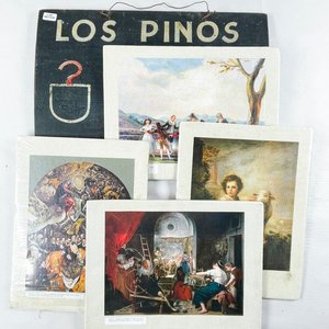 Lote siguiente: Lote de 5 Láminas Artísticas y Cartel "Los Pinos"