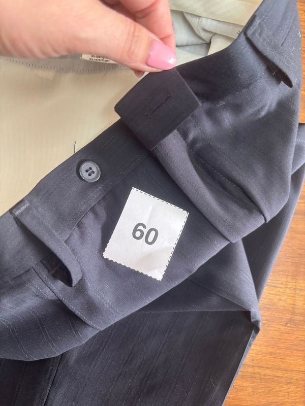 Pantalón de Vestir Talle 60 Negro Rayado