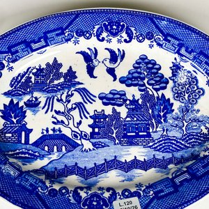 Bandeja de loza oval decoración willow, 33 x 25 cm - imagen 3