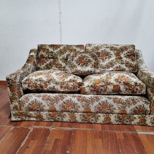 Sillón de 2 Cuerpos Vintage Estilo Retro con Tapizado Floreado Cálido - imagen 2