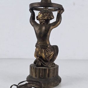 Lámpara de Bronce con Figura de Niño - imagen 5