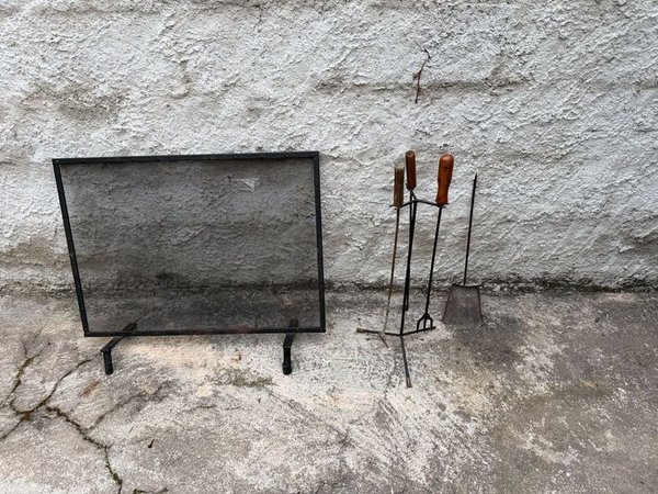 Juego de Atizadores para Chimenea con Pala y Chispero